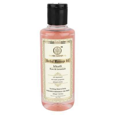 Buy Khadi Natural Rose & Geranium Herbal Massage Oil Paraben Free