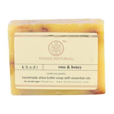 Buy Khadi Natural Rose & Honey Soap With Shea Butter