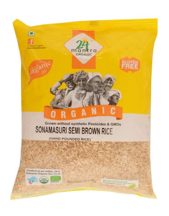 24 mantra Sona masuri Raw Semi Brown Rice Handpounded