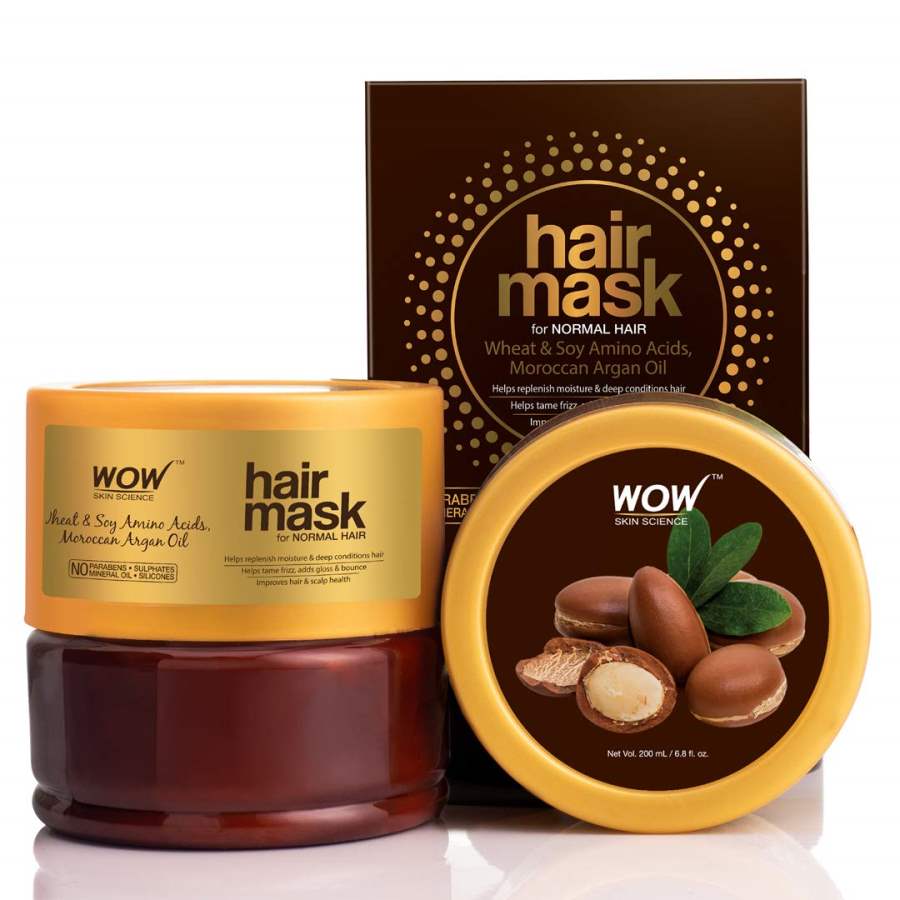 WOW Skin Science Wheat & Soy Amino Acids, Moroccan Argan Oil Hair Mask