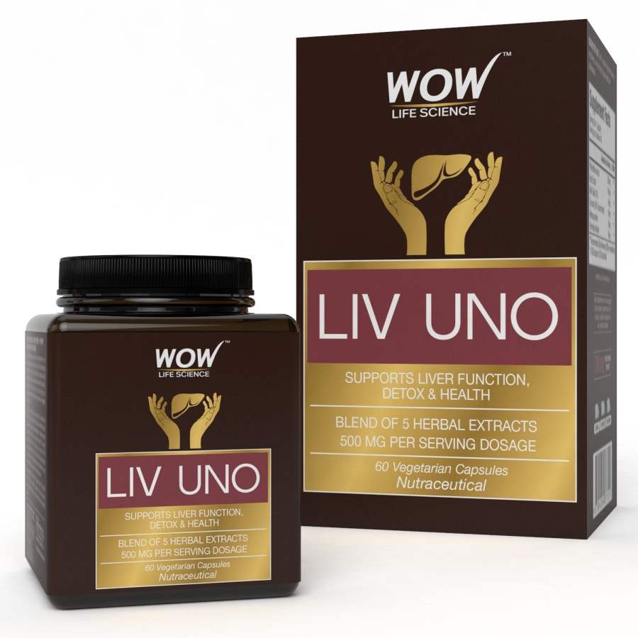 Buy WOW Liv Uno (Blend of 5 Herbal Extracts) 500mg - 60 Vegetarian Capsules