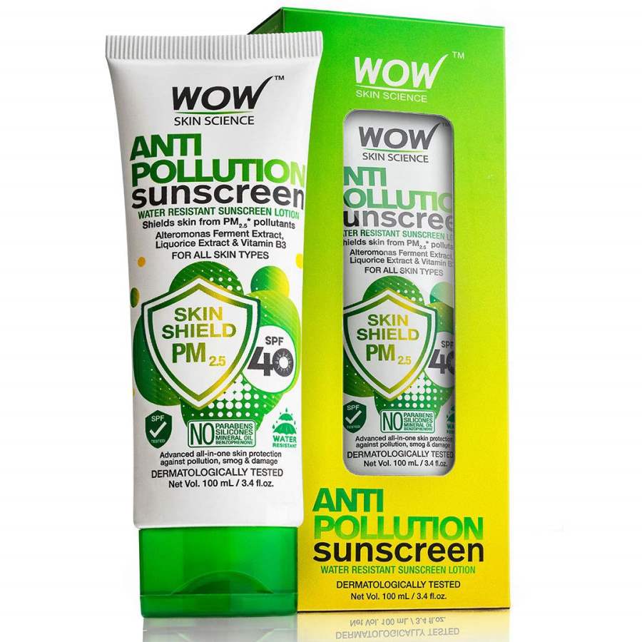 Buy WOW Anti Pollution SPF40 Water Resistant No Parabens & Mineral Oil Sunscreen Lotion
