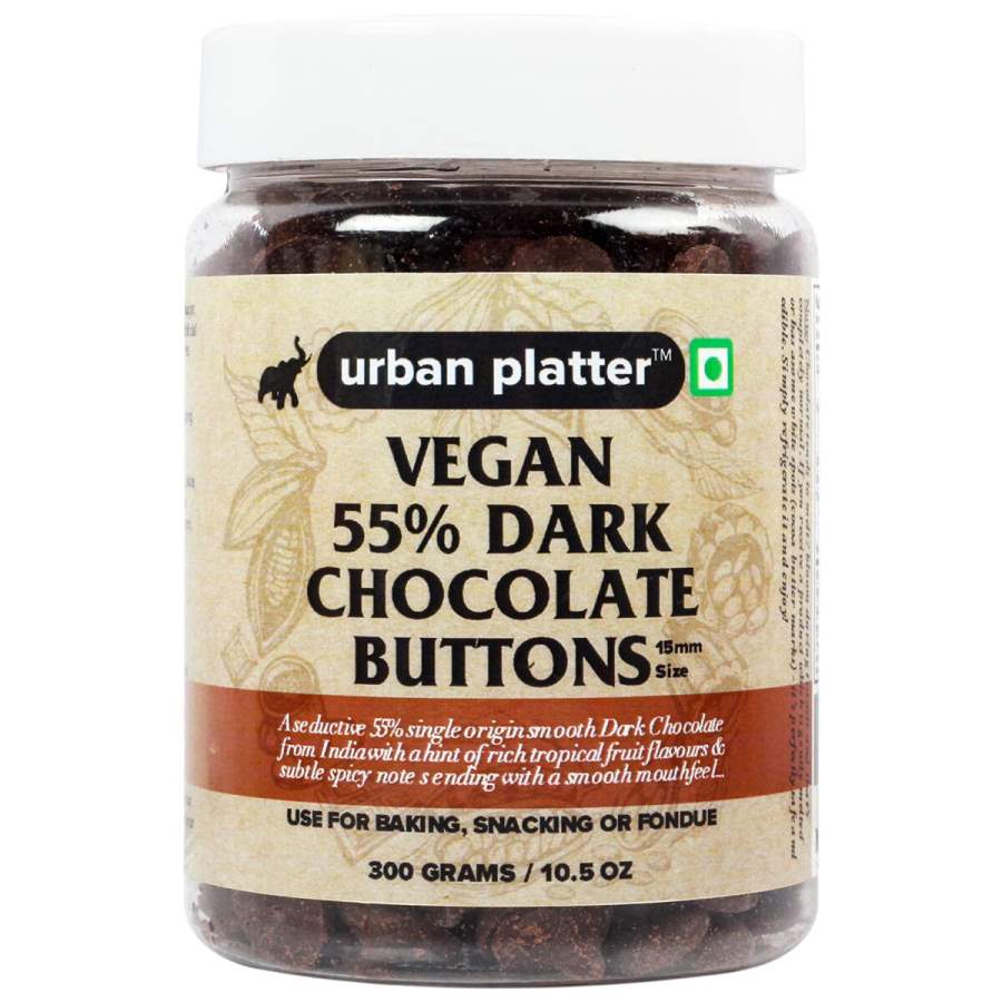 Buy Urban Platter Vegan 55% Dark Chocolate Buttons, 300g