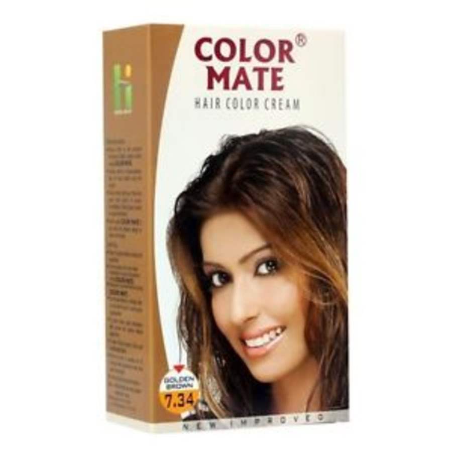 Buy Color Mate Hair Color Cream - Golden Brown 7.34