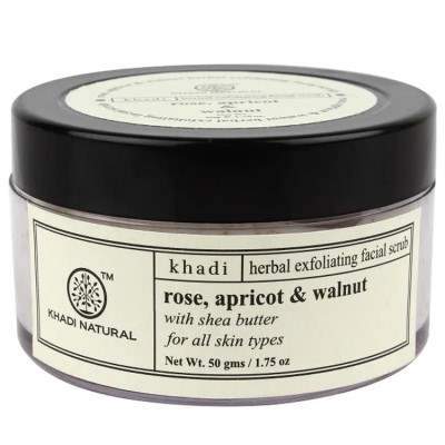 Buy Khadi Natural Rose & Apricot Walnut Exfoliating Facial Scrub