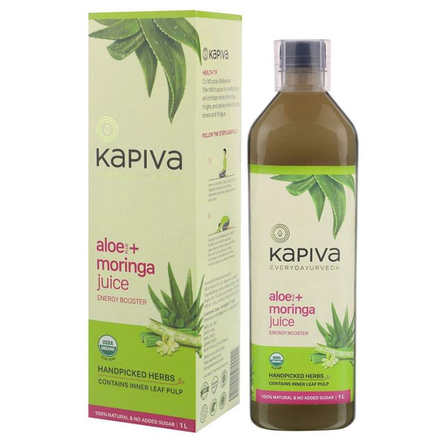 Kapiva 100% Aloe Vera (USDA) + Moringa Juice Energy Booster - No Added Sugar