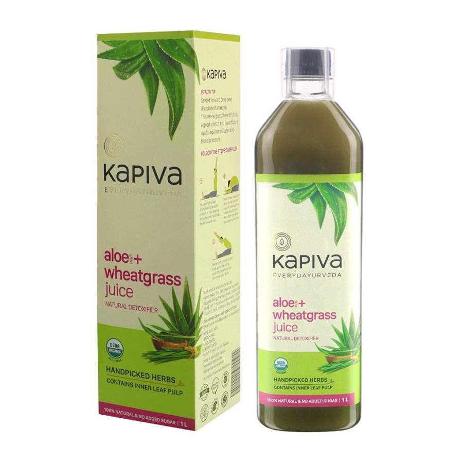 Kapiva 100% Aloe Vera (USDA) + Wheatgrass Juice Natural Detoxifier No Added Sugar