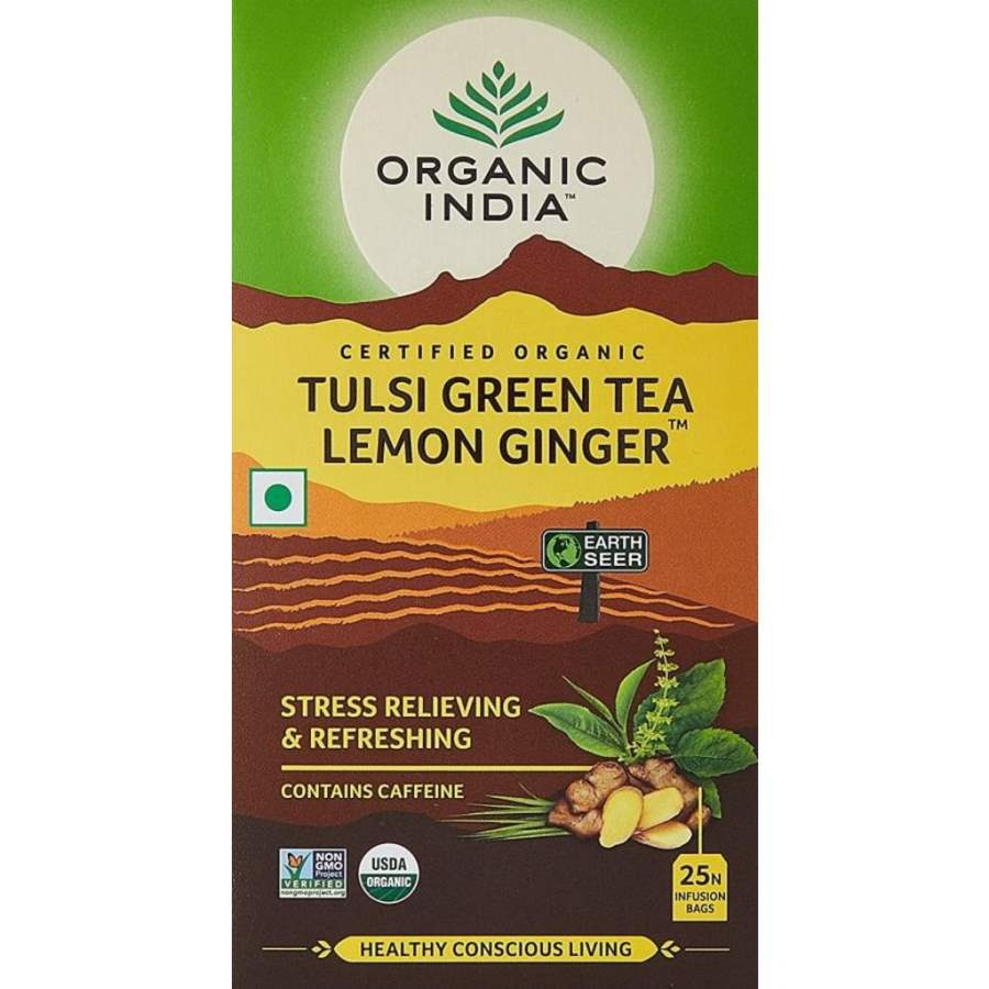 Buy Organic India Tulsi Green Tea Lemon Ginger