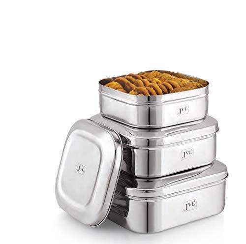 Buy JVL  Stainless Steel Kitchen's Storage Costa Square Shape Container Box