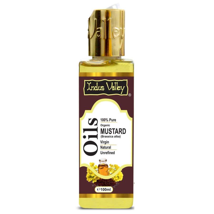 Indus valley Mustard Oil - 100% natural Unrefined Carrier Cold Pressed for Skin, Body and Hair Care Carrier Oil 